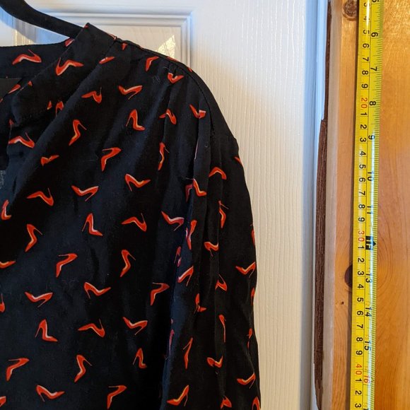 Brody Miles Red Stiletto Blouse sz L - Picture 8 of 13